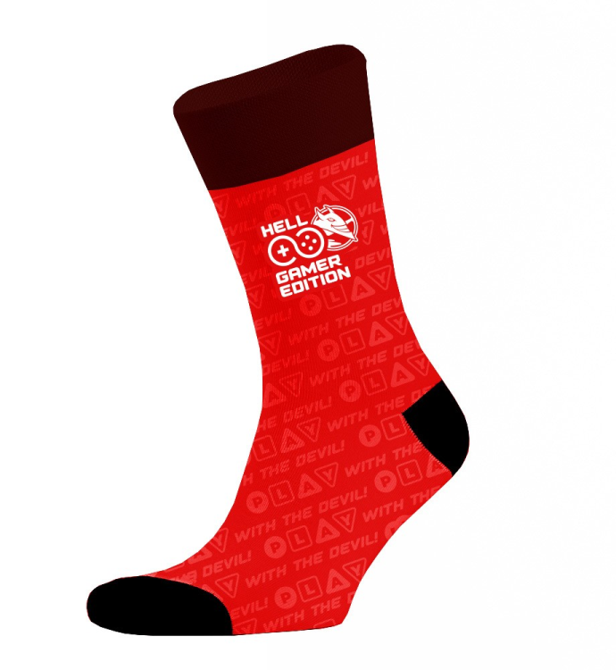 HELL Gamer socks ponožky červené